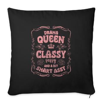 Drama Queen Acting Woman Problem - Sofa pillowcase 17,3'' x 17,3'' (45 x 45 cm) - black - Front