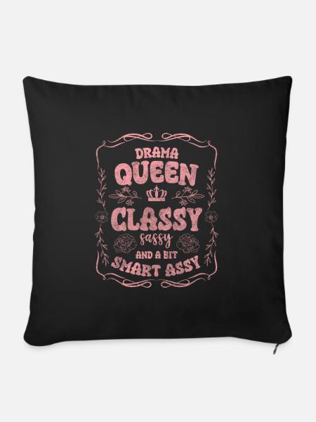 Dramaqueen Schauspiel Frau Problem - Sofakissenbezug 45 x 45 cm - Schwarz