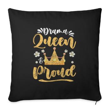 Crown Acting Spotlight Whining - Sofa pillowcase 17,3'' x 17,3'' (45 x 45 cm) - black - Front