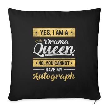 Drama Theater Mrs. Trouble - Sofa pillowcase 17,3'' x 17,3'' (45 x 45 cm) - black - Front
