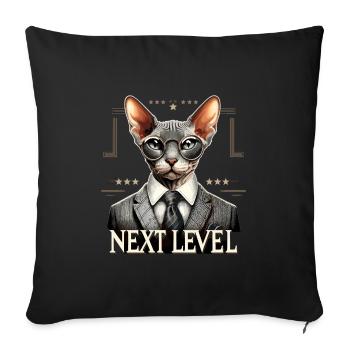 Cornish Rex Suit Next Level Cat Gift - Sofa pillowcase 17,3'' x 17,3'' (45 x 45 cm) - black - Front