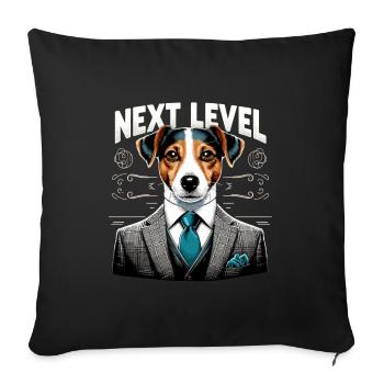 Jack Russell Terrier Suit Next Level Gift - Sofa pillowcase 17,3'' x 17,3'' (45 x 45 cm) - black - Front