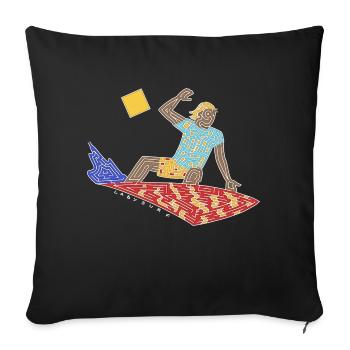 Surfer-Labyrinth - Sofakissenbezug 45 x 45 cm - Schwarz - Vorne