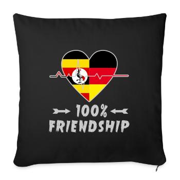 Uganda and Germany 100% friendship - Sofa pillowcase 17,3'' x 17,3'' (45 x 45 cm) - black - Front