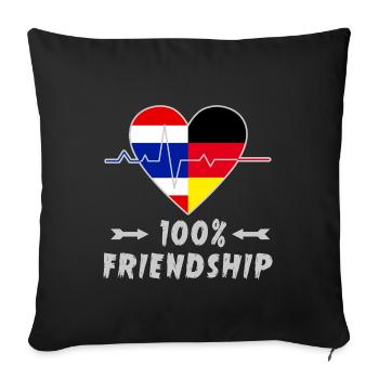 100 % amitié entre la Thaïlande et l'Allemagne - Housse de coussin décorative 45 x 45 cm - noir - Devant