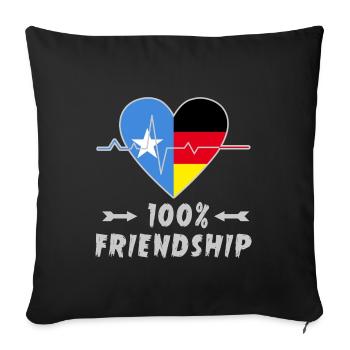 L'amitié entre la Somalie et l'Allemagne est - Housse de coussin décorative 45 x 45 cm - noir - Devant