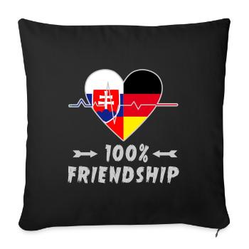 Slowakei und Deutschland 100% Freundschaft - Sofakissenbezug 45 x 45 cm - Schwarz - Vorne