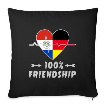 L'amitié entre le Paraguay et l'Allemagne est - Housse de coussin décorative 45 x 45 cm - noir - Devant