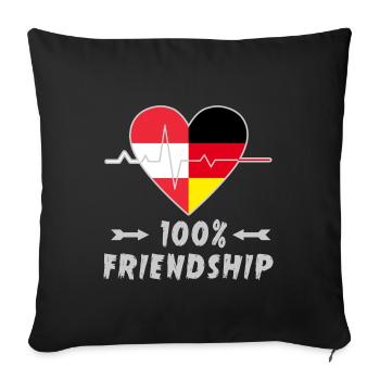 L'Autriche et l'Allemagne : amitié à 100 % - Housse de coussin décorative 45 x 45 cm - noir - Devant