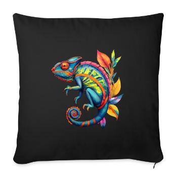 Chameleon Chameleons Reptiles - Sofa pillowcase 17,3'' x 17,3'' (45 x 45 cm) - black - Front