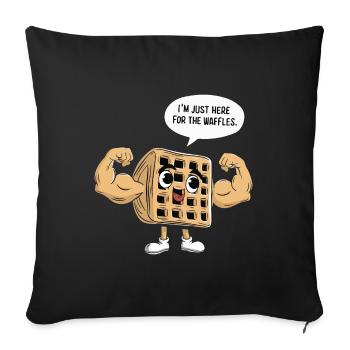 Je ne suis là que pour les gaufres - Housse de coussin décorative 45 x 45 cm - noir - Devant