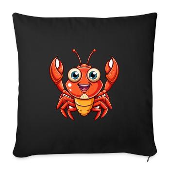 Craw Mignon Personnage De Dessin Animé Kawaii Clipart - Housse de coussin décorative 45 x 45 cm - noir - Devant