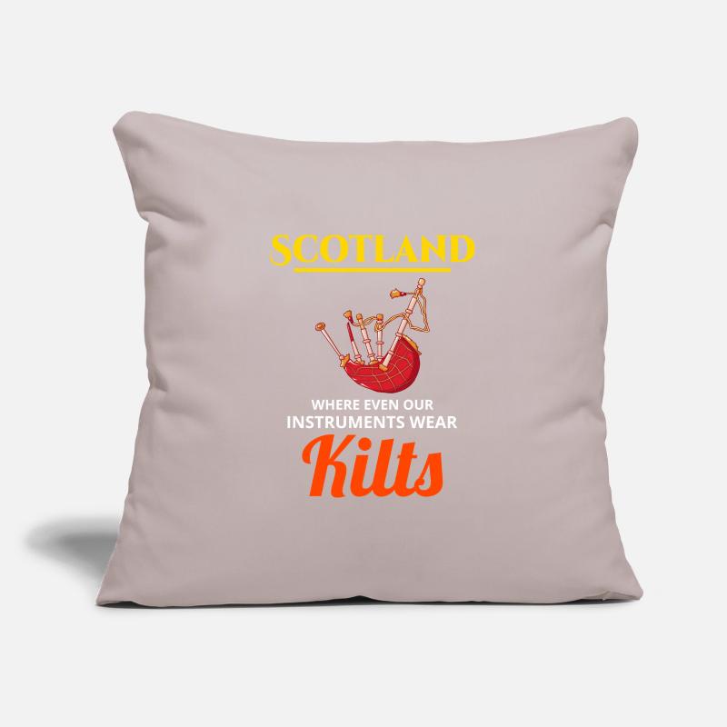 Instrument de joueur de cornemuse Kilts écossais Housse de coussin décorative 45 x 45 cm
