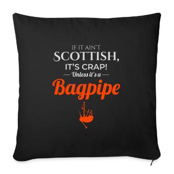 Bagpipe Player Instrument Scottish Scotland Music - Sofa pillowcase 17,3'' x 17,3'' (45 x 45 cm) - black - Front