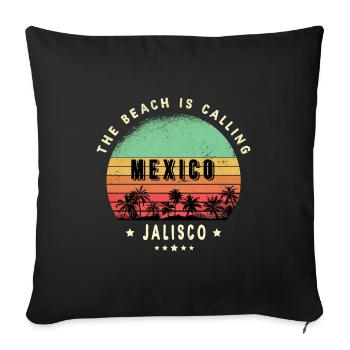 Jalisco Mexico cactus desert design - Sofa pillowcase 17,3'' x 17,3'' (45 x 45 cm) - black - Front