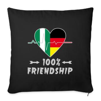 L'amitié entre le Nigeria et l'Allemagne est à - Housse de coussin décorative 45 x 45 cm - noir - Devant