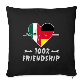 Mexico and Germany 100% friendship - Sofa pillowcase 17,3'' x 17,3'' (45 x 45 cm) - black - Front