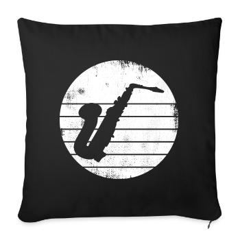 Saxophone Drawing - Sofa pillowcase 17,3'' x 17,3'' (45 x 45 cm) - black - Front
