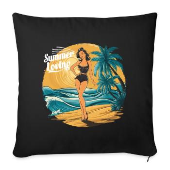 Retro Summer Loving Beach Vibes für einen - Sofakissenbezug 45 x 45 cm - Schwarz - Vorne