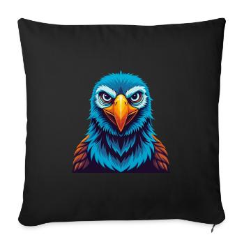 Albatross Colorful Kawaii Cartoon Character Pet - Sofa pillowcase 17,3'' x 17,3'' (45 x 45 cm) - black - Front