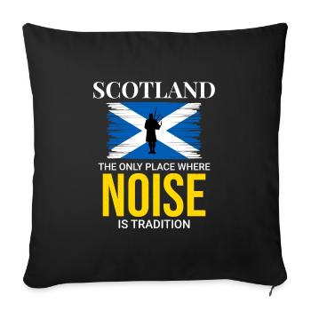 Bagpipe Player Instrument Scottish Scotland Flag - Sofa pillowcase 17,3'' x 17,3'' (45 x 45 cm) - black - Front