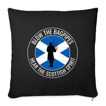 Bagpipe Player Instrument Scottish Scotland Flag - Sofa pillowcase 17,3'' x 17,3'' (45 x 45 cm) - black - Front