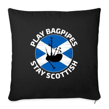 Bagpipe Player Instrument Scottish Scotland Flag - Sofa pillowcase 17,3'' x 17,3'' (45 x 45 cm) - black - Front