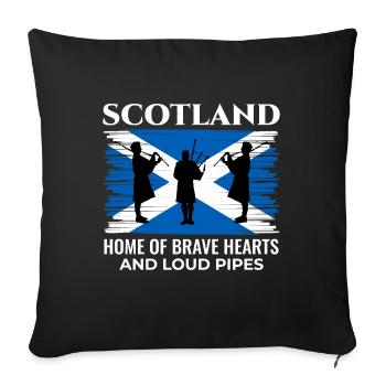 Bagpipe Player Instrument Scottish Scotland Flag - Sofa pillowcase 17,3'' x 17,3'' (45 x 45 cm) - black - Front