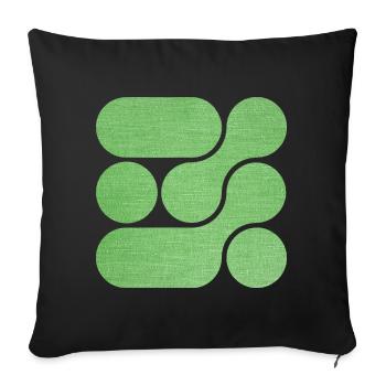 OCHOOO - GREEN - Sofa pillowcase 17,3'' x 17,3'' (45 x 45 cm) - black - Front