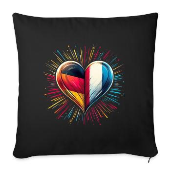 L’Allemagne aime la France, l’amitié franco-allemande - Housse de coussin décorative 45 x 45 cm - noir - Devant