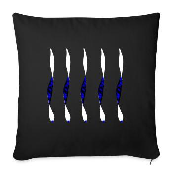 Silhouettes de Flammes Bleues - Housse de coussin décorative 45 x 45 cm - noir - Devant