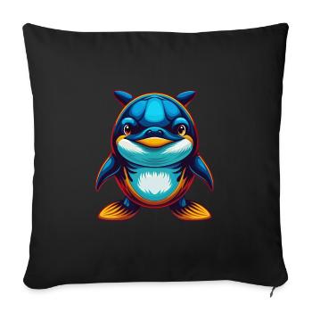 Orca Bunte Kawaii Cartoon Figur Clipart - Sofakissenbezug 45 x 45 cm - Schwarz - Vorne