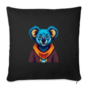 Koala Colorful Kawaii Cartoon Character Clipart - Sofa pillowcase 17,3'' x 17,3'' (45 x 45 cm) - black - Front