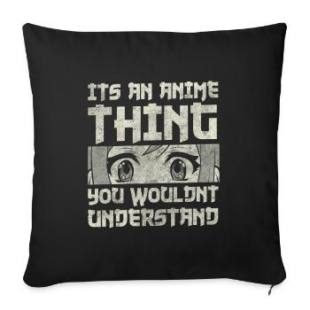 Déguisement Anime Gamer Mignon - Housse de coussin décorative 45 x 45 cm - noir - Devant