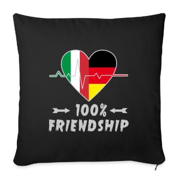 Italy and Germany 100% friendship - Sofa pillowcase 17,3'' x 17,3'' (45 x 45 cm) - black - Front