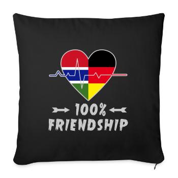Gambia and Germany 100% friendship - Sofa pillowcase 17,3'' x 17,3'' (45 x 45 cm) - black - Front
