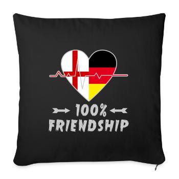 L'Angleterre et l'Allemagne : amitié à 100 % - Housse de coussin décorative 45 x 45 cm - noir - Devant