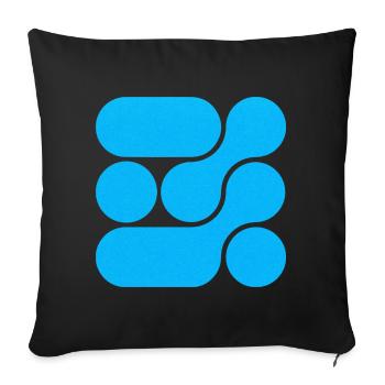 OCHOOO - Turquoise Blue - Sofa pillowcase 17,3'' x 17,3'' (45 x 45 cm) - black - Front