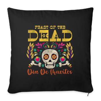 Holiday Skull Bones All Saints' Day - Sofa pillowcase 17,3'' x 17,3'' (45 x 45 cm) - black - Front