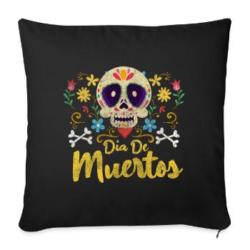 Mexique Crâne Octobre Tradition - Housse de coussin décorative 45 x 45 cm - noir - Devant
