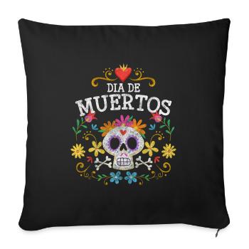 Fête des morts Tradition - Housse de coussin décorative 45 x 45 cm - noir - Devant