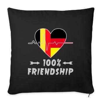 La Belgique et l'Allemagne : amitié à 100 % - Housse de coussin décorative 45 x 45 cm - noir - Devant