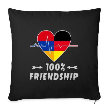 L'Arménie et l'Allemagne : amitié à 100 % - Housse de coussin décorative 45 x 45 cm - noir - Devant