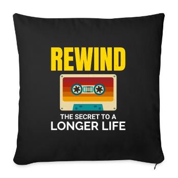 Cassette Bobinage Des Années 80 Nostalgie Rétro Années 1980 - Housse de coussin décorative 45 x 45 cm - noir - Devant