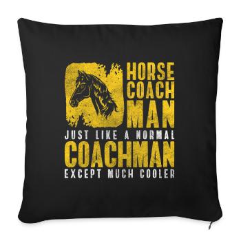 Horse-drawn carriage riding Guest Rider - Sofa pillowcase 17,3'' x 17,3'' (45 x 45 cm) - black - Front