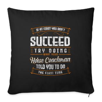 Calèche calèche de loisir - Housse de coussin décorative 45 x 45 cm - noir - Devant