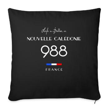 Nouvelle Calédonie 988 La Vie est Meilleure - Housse de coussin décorative 45 x 45 cm - noir - Devant