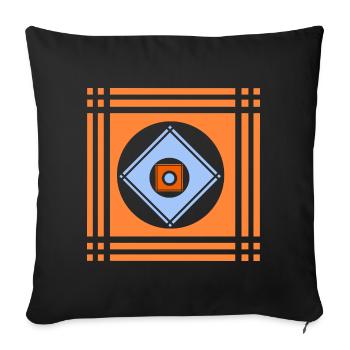Jeu géométrique de couleurs dans un carré - Housse de coussin décorative 45 x 45 cm - noir - Devant