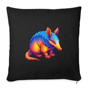 Armadillo Colorful Kawaii Cartoon Character Animal - Sofa pillowcase 17,3'' x 17,3'' (45 x 45 cm) - black - Front