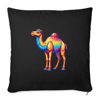 Camel Colorful Kawaii Cartoon Character Clipart - Sofa pillowcase 17,3'' x 17,3'' (45 x 45 cm) - black - Front